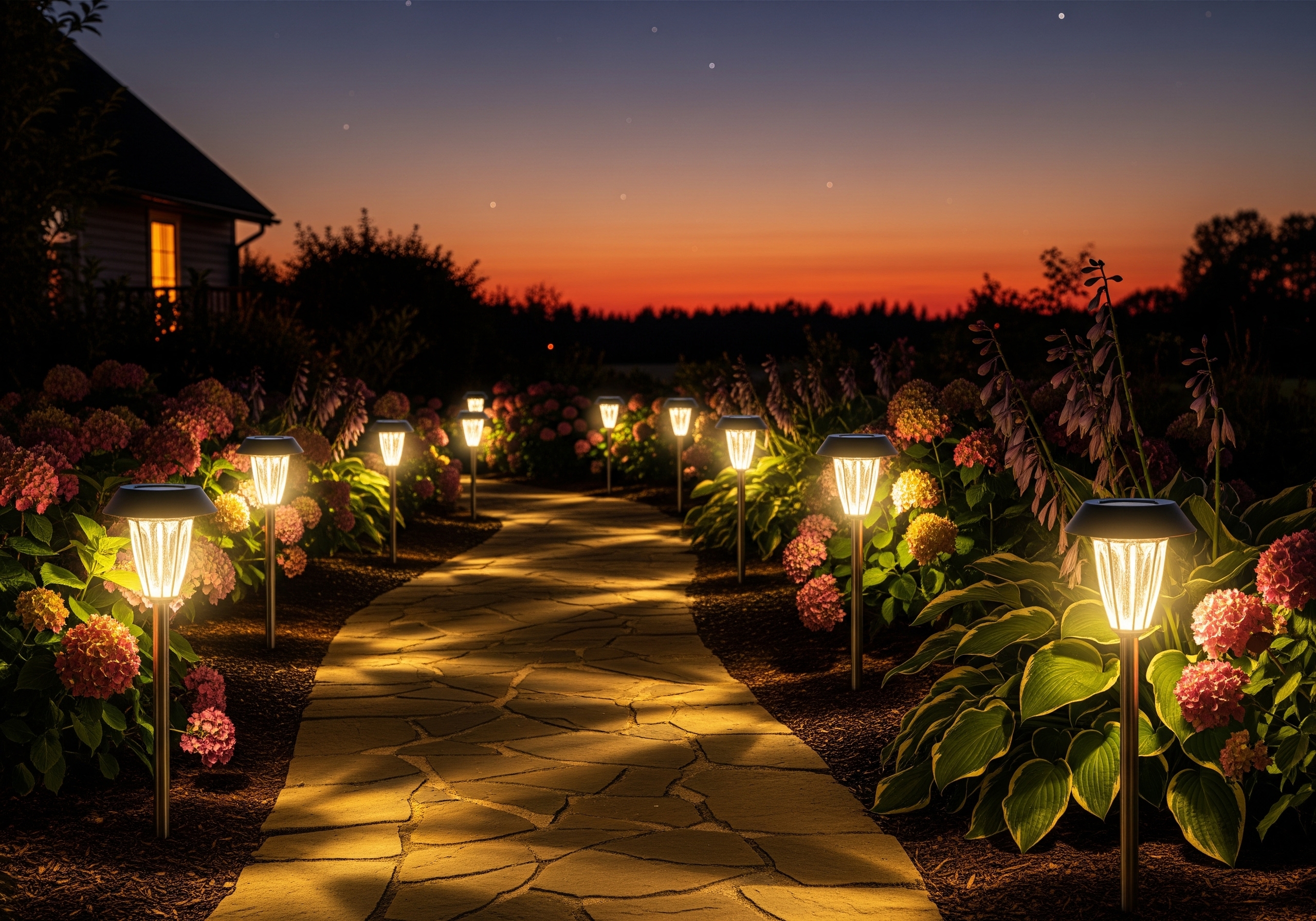 Image of a solar-powered security light.